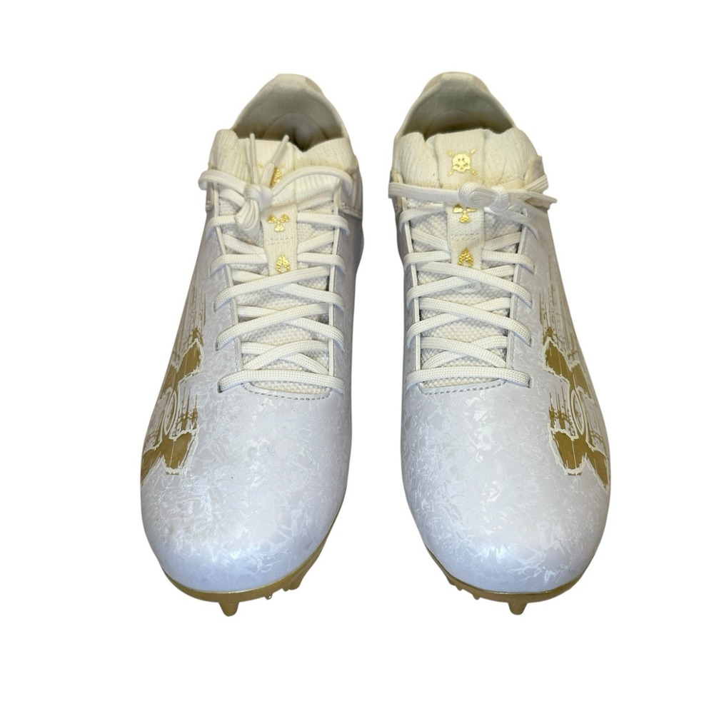 Under Armour Highlight Franchise RM Football Cleats White Gold Men's Sz 12 NWOB